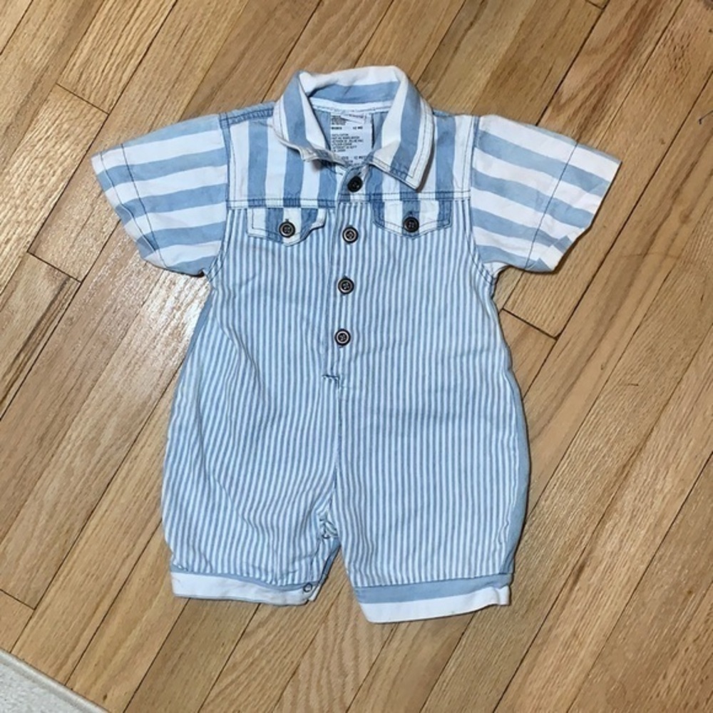 Vintage denim romper boys size 12 month